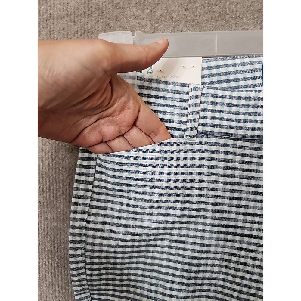 Old Navy Pixie Skinny Ankle Pants Womens 2 Blue White Check Stretch NEW - Picture 2 of 9